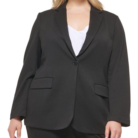 Calvin Klein Plus Size One Button Blazer - Picture 1 of 2